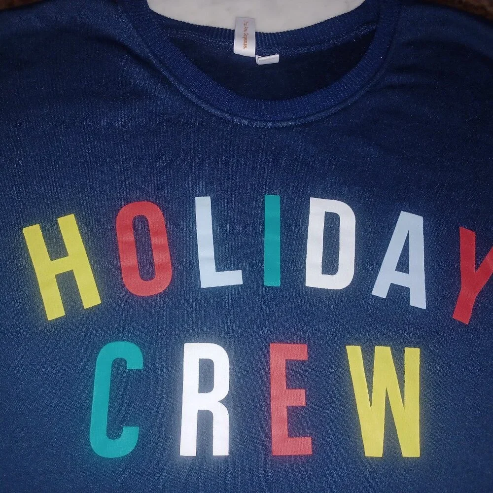 Joyspun Women's Sweatshirt "Holiday Crew" XL Navy NWOT - Picture 3 of 3